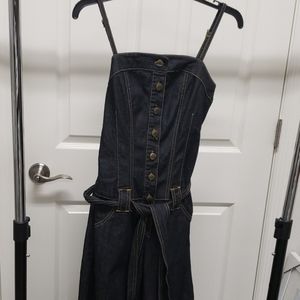 Wide Leg Denim Jumpsuit